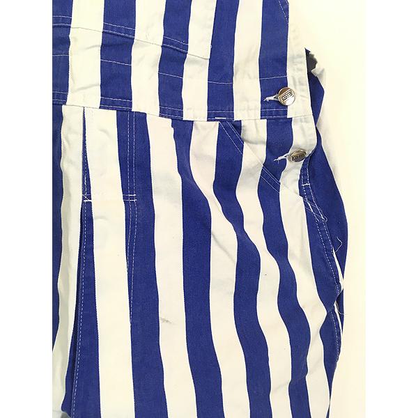 古着 90s GAME BIBS 太ピッチ ストライプ 総柄 デザイン