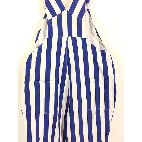 古着 90s GAME BIBS 太ピッチ ストライプ 総柄 デザイン