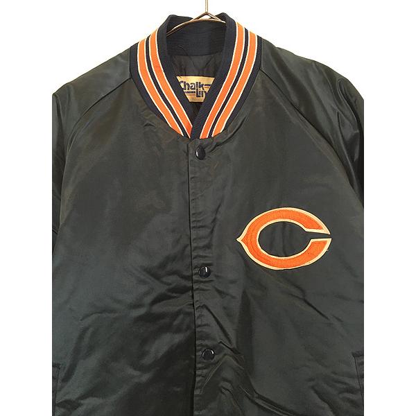 古着 80s Chalk Line NFL Chicago Bears ベアーズ 光沢 サテン