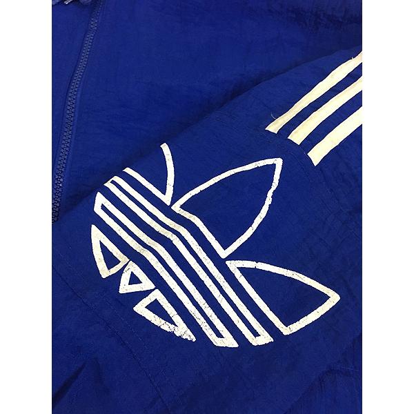 古着 80s adidas BIG ロゴ & トレフォイル パデット フーデッド