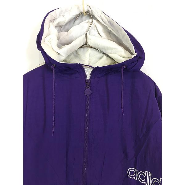 古着 80s adidas BIG ロゴ & トレフォイル パデット フーデッド