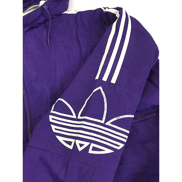 古着 80s adidas BIG ロゴ & トレフォイル パデット フーデッド