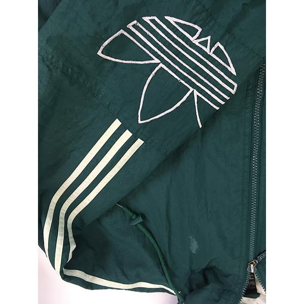 古着 90s adidas BIG ロゴ & トレフォイル パデット フーデッド