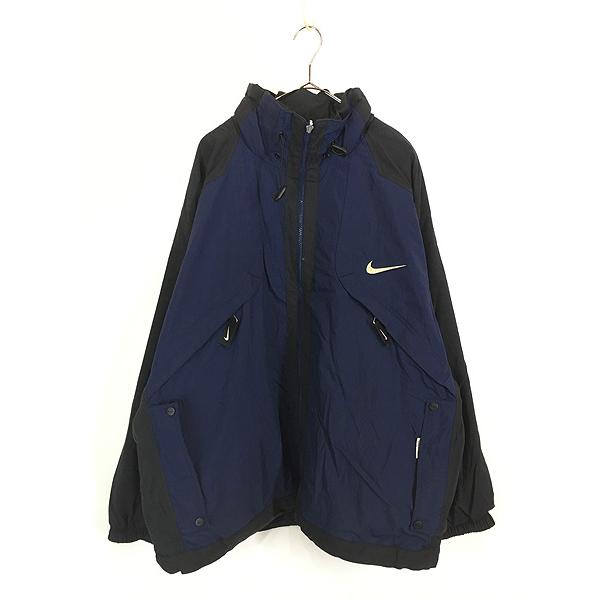 古着 90s NIKE ナイロン × フリース リバーシブル 4way ジャケット XL