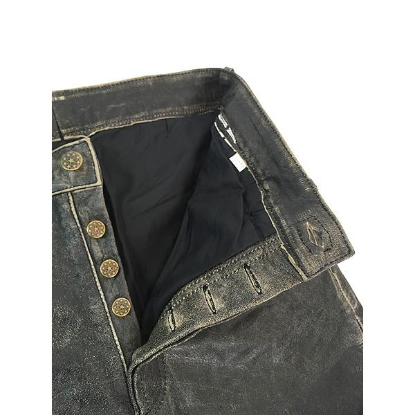 古着 90s パキスタン製 2BU WEAR 本革 カウハイド レザー パンツ