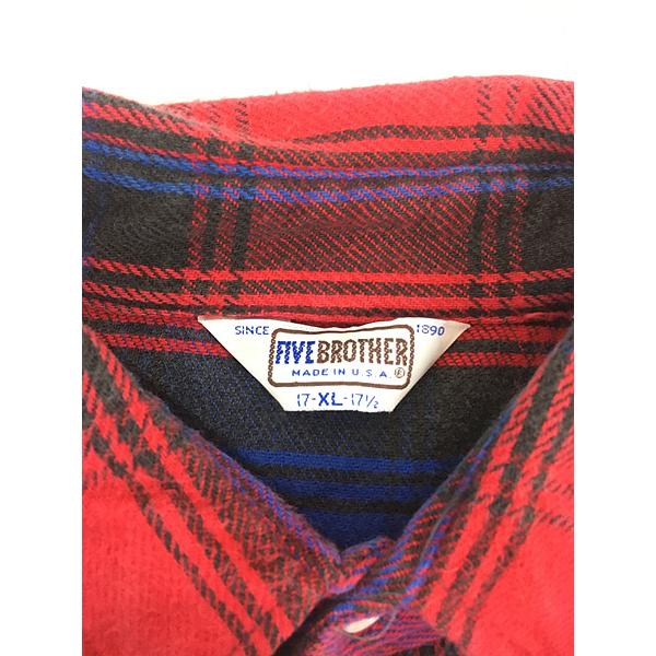 古着 80s USA製 FIVE BROTHER 3カラー バッファロー チェック ヘビー