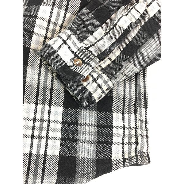古着 90s FIVE BROTHER ブラック バッファロー チェック ヘビー