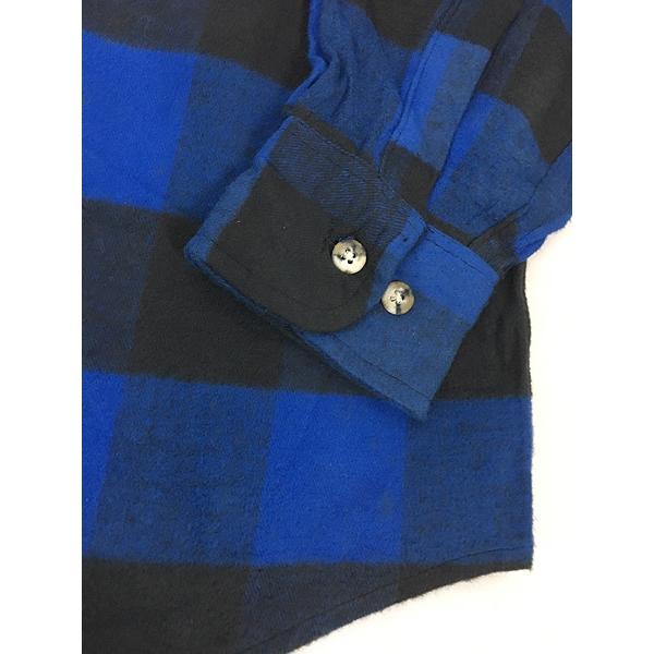 古着 Deadstock!! 80s St John's Bay ブルー × ブラック ブロック チェック ヘビー フランネル シャツ ヘビネル M 古着 Deadstock!! 80s St John's Bay ブルー × ブラック ブロック