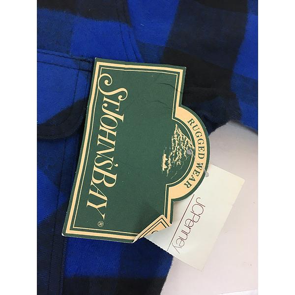 古着 Deadstock!! 80s St John's Bay ブルー × ブラック ブロック