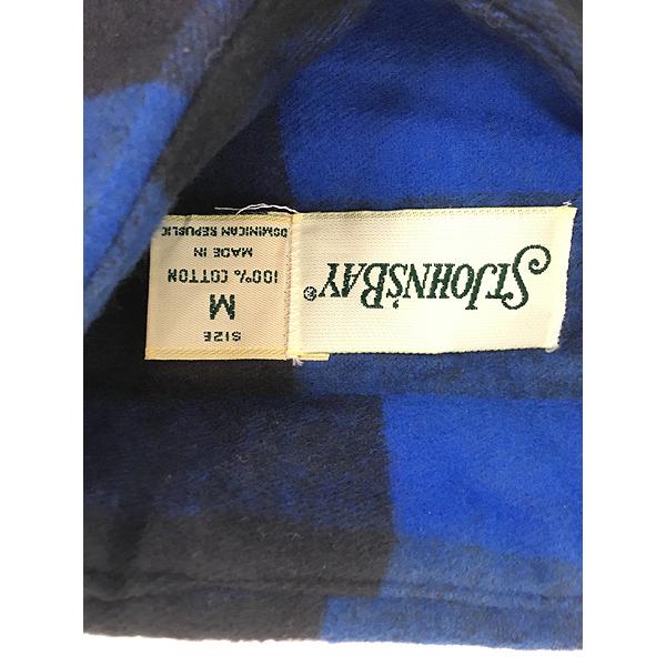 古着 Deadstock!! 80s St John's Bay ブルー × ブラック ブロック