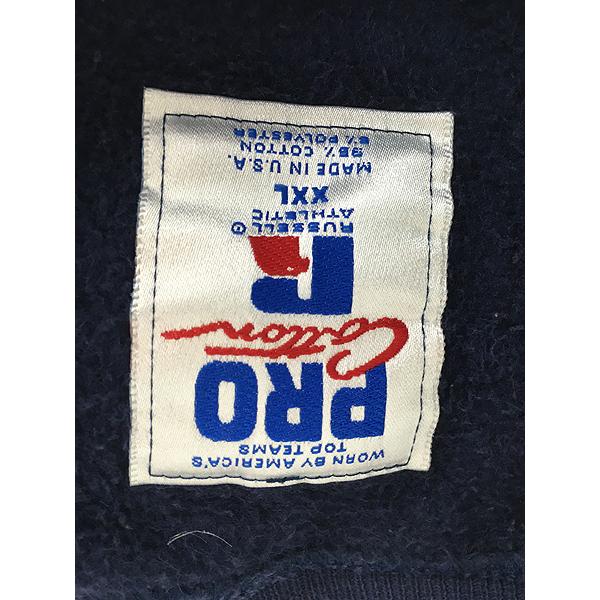 古着 90s USA製 Russell Pro Cotton 無地 ソリッド 前V セットイン