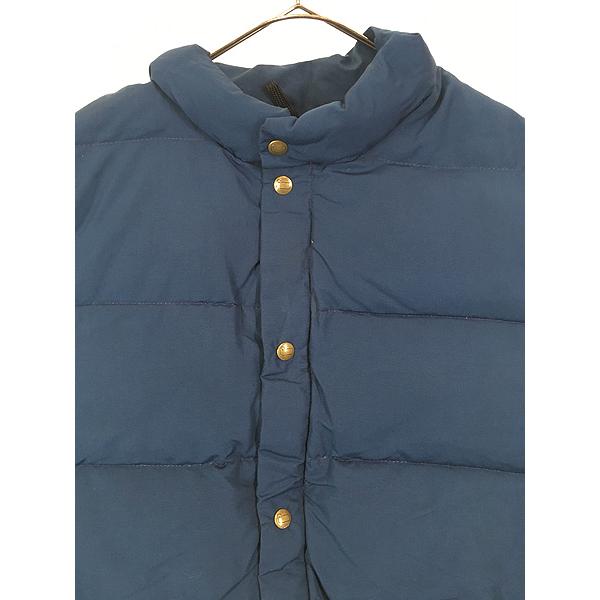 80s Woolrichウールリッチ 60/40クロスダウンベスト USA製 古着 80s USA製 WoolRich 60/40クロス シェル ダウン ベスト ネイビー
