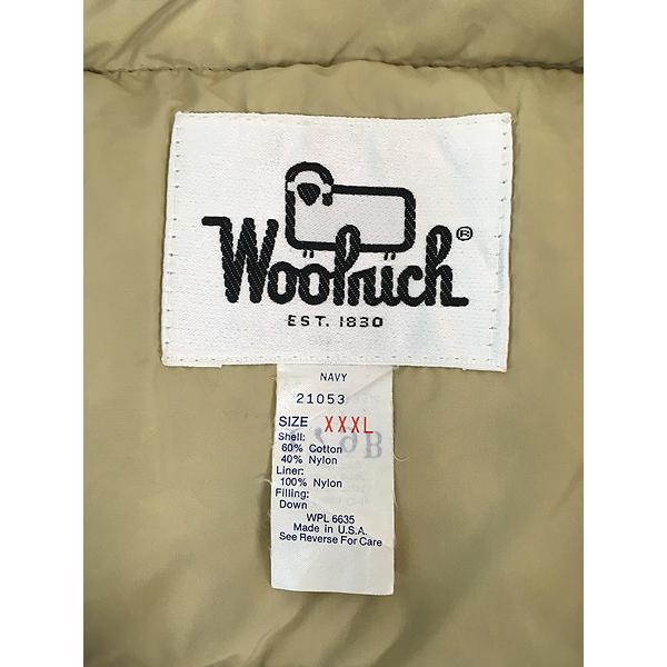 80s USA製 Woolrich ダウンベスト CHARCOAL 古着 80s USA製 WoolRich 60/40 クロス シェル 比翼 ダウン ベスト