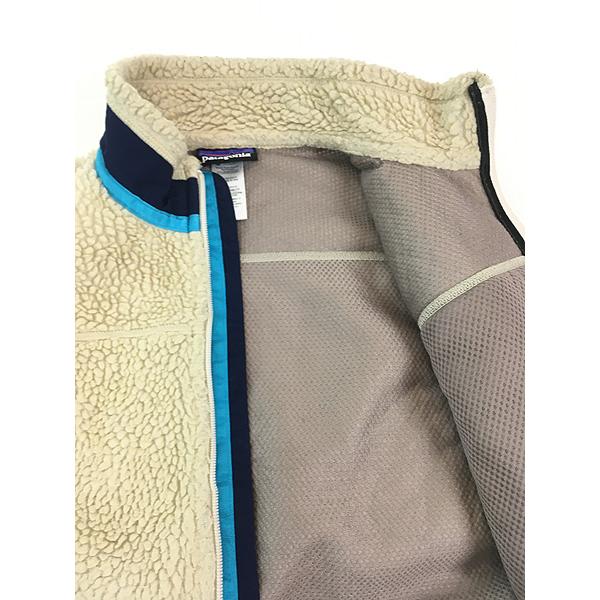 Patagonia フリースベスト アイボリー/ブルー 古着 13s Patagonia クラシック レトロX パイル フリース ベスト