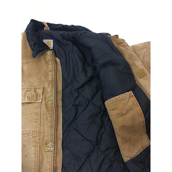 古着 Carhartt ブラウン ダック パデット トラディショナル コート M