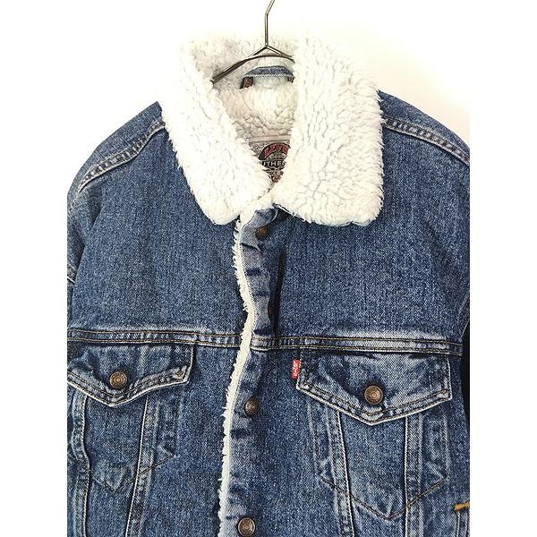 古着 90s Levi's 70609-4891 ハンド ポケット付 ブルー デニム ボア