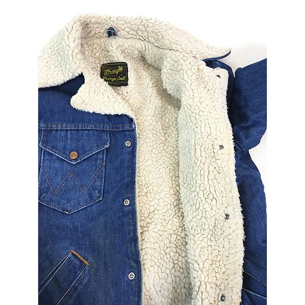 古着 70s USA製 Wrangler 「Wrange Coat」 濃紺 デニム ボア ランチ