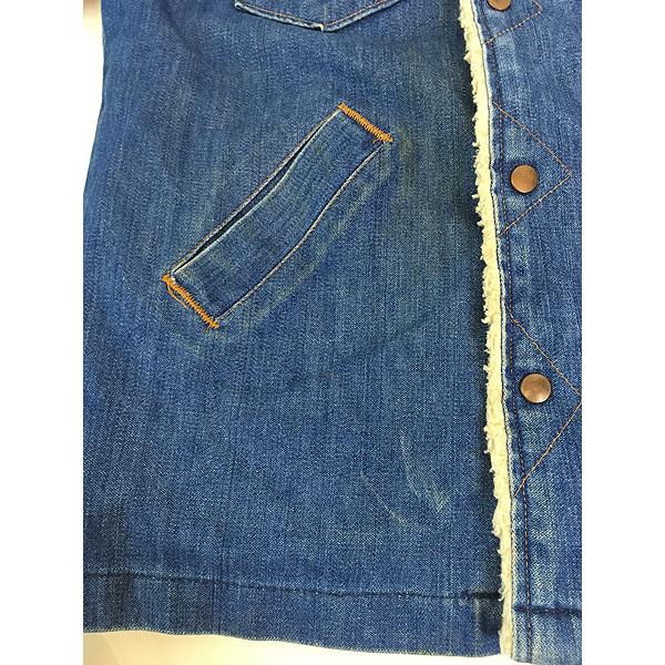 古着 70s USA製 Wrangler 「Wrange Coat」 濃紺 デニム ボア ランチ