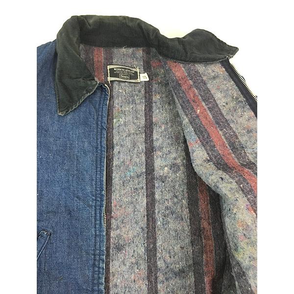 古着 70s Sears Work Leisure 濃紺 デニム ブランケット ジップ 古着 70s Sears Work Leisure 濃紺 デニム ブランケット ジップ