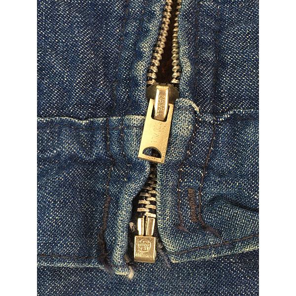古着 70s Sears Work Leisure 濃紺 デニム ブランケット ジップアップ