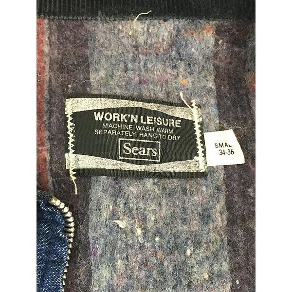 古着 70s Sears Work Leisure 濃紺 デニム ブランケット ジップ 古着 70s Sears Work Leisure 濃紺 デニム ブランケット ジップ