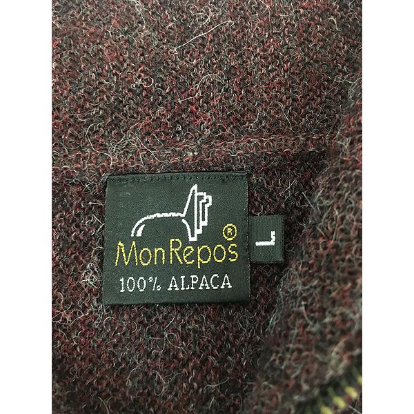 古着 90s- ペルー製 Mon Repos ハーフジップ ハイネック 100% アルパカ