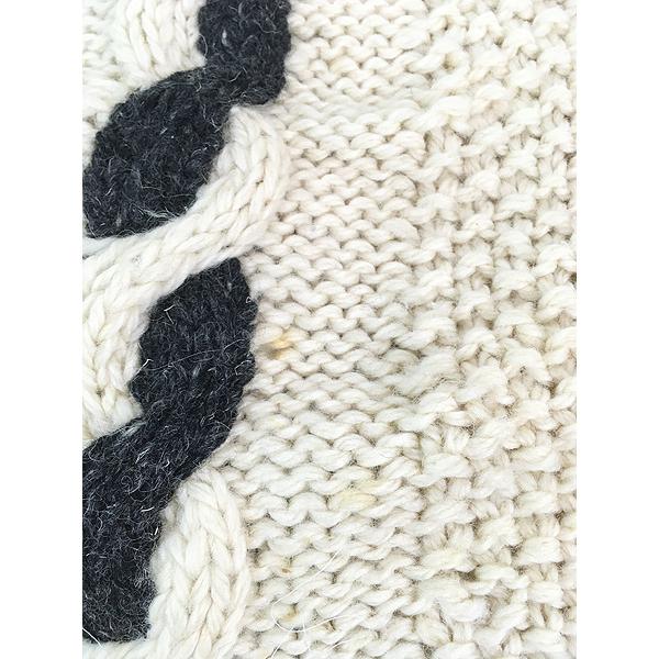 古着 90s Courtenay 3D 2tone ケーブル編み ローゲージ ウール ニット