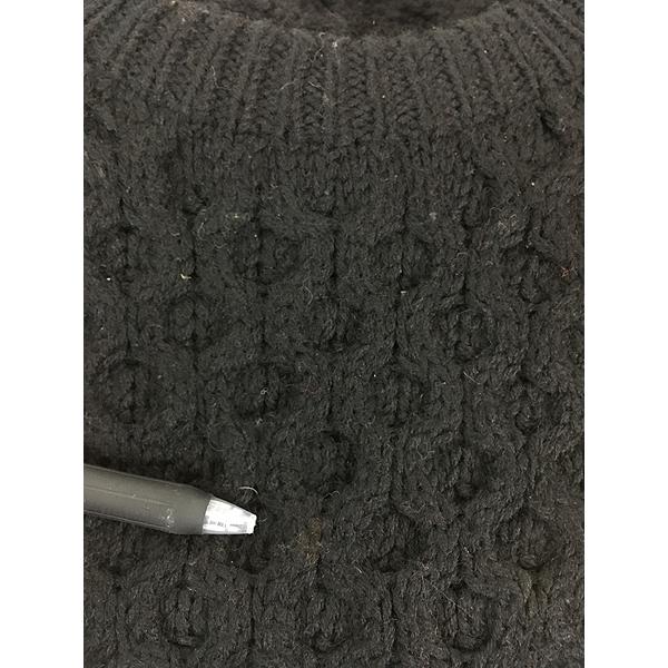 古着 80s MAINE BAY ローゲージ ウール アラン フィッシャーマン ニット セーター ブラック XL 古着 80s MAINE BAY ローゲージ ウール アラン フィッシャーマン