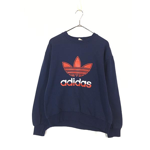 古着 80s Canada製 adidas BIG トレフォイル プリント スウェット