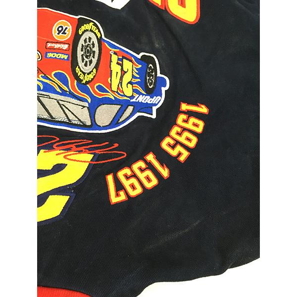 【マンタ】CHASE DUPONT レーシングジャケットファイヤーパターン 古着 90s CHASE 「DUPONT」 ファイヤー パターン 企業 刺しゅう