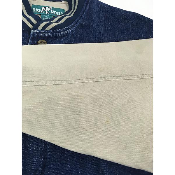 古着 BIG DOGS 両面 刺しゅう デニム スタジャン ジャケット L : 古着