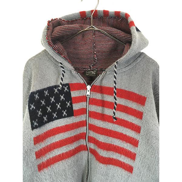 古着 90s エクアドル製 USA 星条旗 フラッグ パターン フランネル