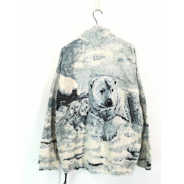 古着 90s USA製 Bear Ridge シロクマ アニマル フリース ジャケット L