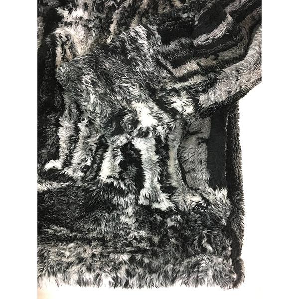 古着 90s USA製 BLACK MOUNTAIN オオカミ ウルフ 総柄 フリース