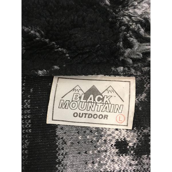 古着 90s USA製 BLACK MOUNTAIN オオカミ ウルフ 総柄 フリース