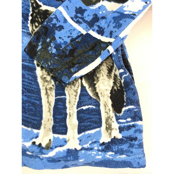 古着 オオカミ ウルフ 総柄 フリース ジャケット L 古着 古着 オオカミ ウルフ 総柄 フリース ジャケット L : 古着屋ドラセナ