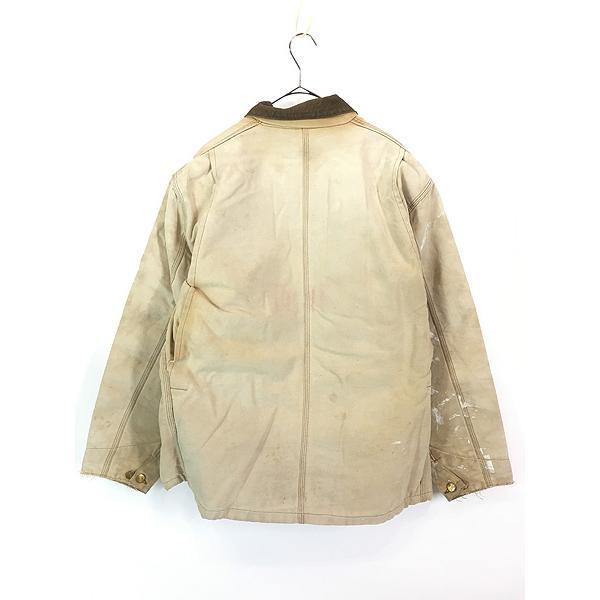 古着 90s USA製 Carhartt 裏地 ストライプ ブランケット ブラウン