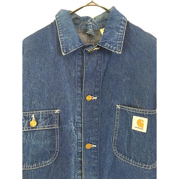 古着 80s USA製 Carhartt デニム ミシガンチョア カバーオール