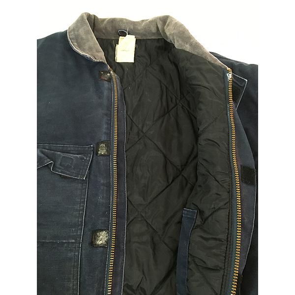 古着 90s Carhartt ネイビー ダック パデット トラディショナル コート