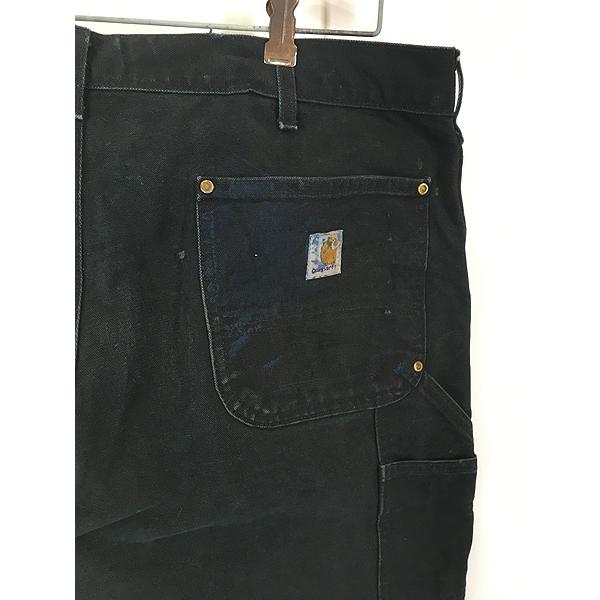 古着 90s USA製 Carhartt ブラック ダック Wニー クラッシュ 