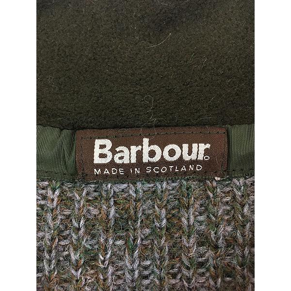 古着 00s Scotland製 Barbour 畦編み ローゲージ ヘビー ウール ハーフ