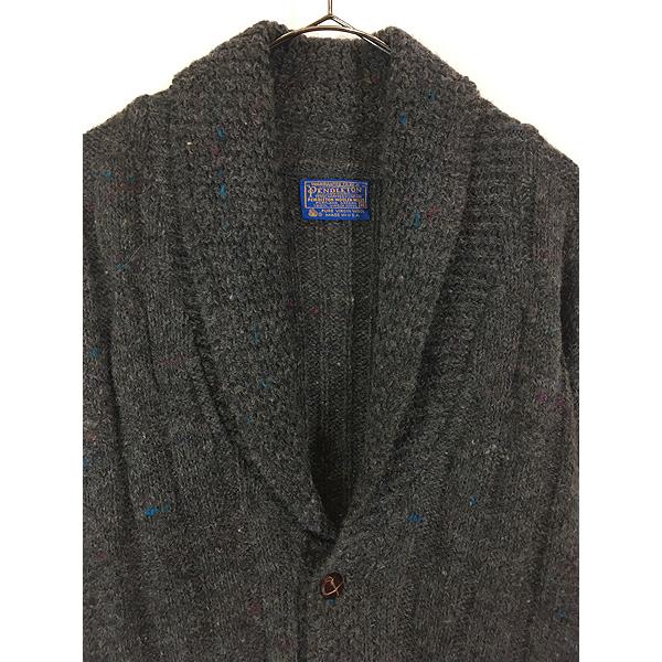 古着 80s USA製 Pendleton ヘチマ襟 ショールカラー ケーブル編み 