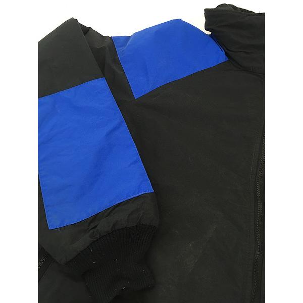 古着 90s GERRY 黒×青 バイカラー ハイネック パデット ジャケット L位