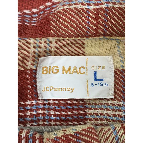 古着 70s BIG MAC レトロ チェック 100%コットン ヘビー フランネル