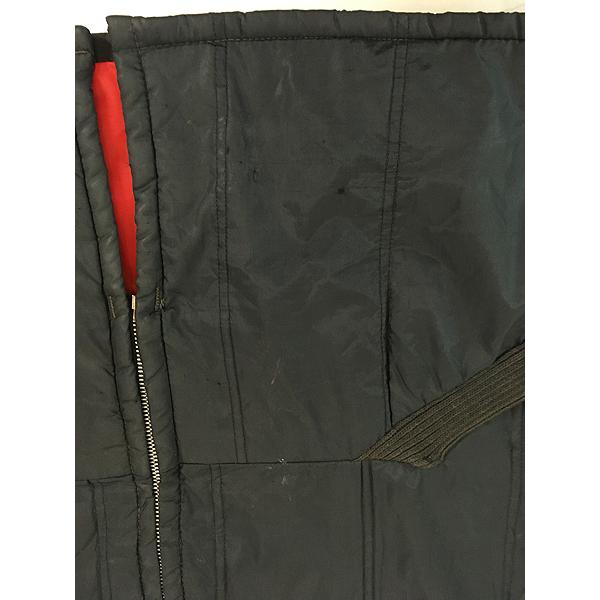 古着 60s レッド ライナー フルジップ パデッド キルティング ジャケット ブラック XL位 古着 60s レッド ライナー フルジップ パデッド キルティング