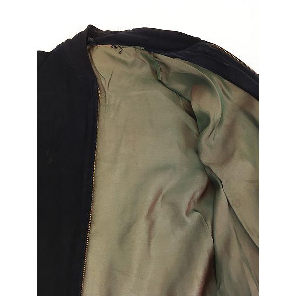 古着 50-60s TALON&STARジップ 本革 ネイビー ヌバック レザー