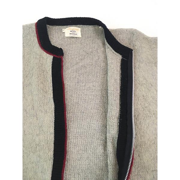 古着 60s Pennleigh 3tone フルジップ シャギー モヘア ウール ニット