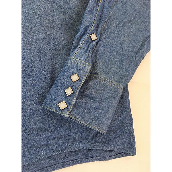古着 90s USA製 Rockmount ブルー デニム ウエスタン シャツ L : 古着