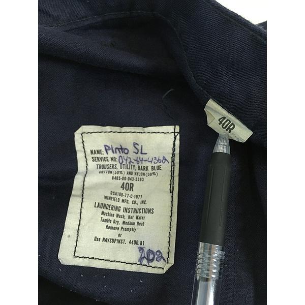 古着 70s 米軍 US NAVY 「Utility Dark Blue」 ミリタリー ステンシル