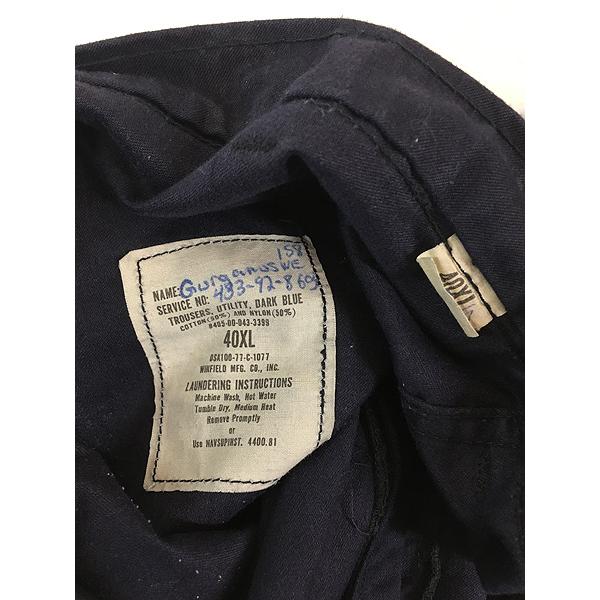 古着 70s 米軍 US NAVY 「Utility Dark Blue」 ミリタリー ステンシル